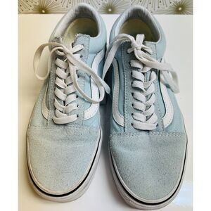 Vans baby blue Old Skool skate shoe. Size 7(M), 8.5(W)